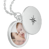 First Mothers Day New Mom and Baby Photo Locket Necklace (Front Left)