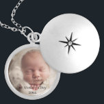 First Mother's Day Newborn Baby Photo Locket<br><div class="desc">This Custom Photo Locket will make a beautiful sentimental gift for the first time mother. In Sterling Silver plating, the locket is easily personalized with baby's photo, and the year edited by you. A woman is only becomes a mom once for the first time, so commemorate this special life event...</div>