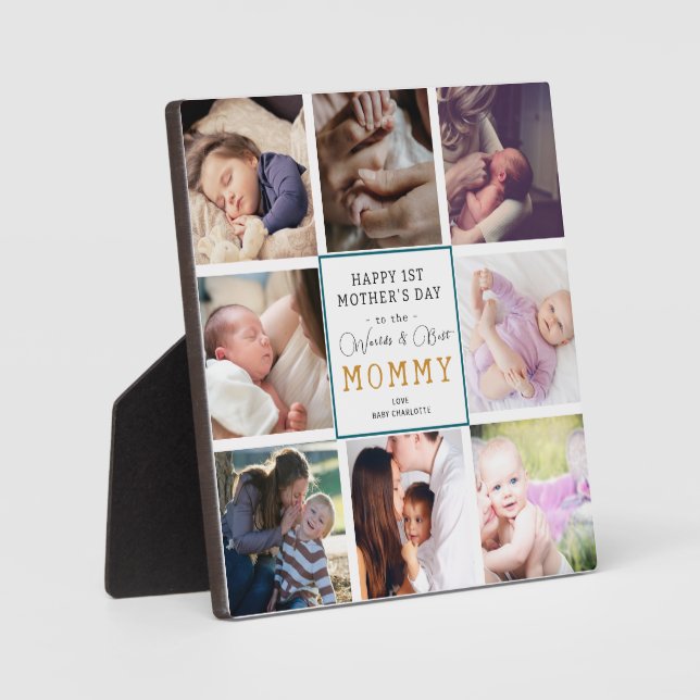 First Mother's Day Personalized Photo Gift Plaque (Front)