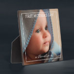 First Mother's day photo and message Plaque<br><div class="desc">This simplistic photo plaque designed for a mothers first mothers day is the ideal gift. A keepsake to be treasured forever, easily customized, the text can be changed to any title and message, so is suitable for any occassion. The font styles can be changed by clicking on the customize further...</div>