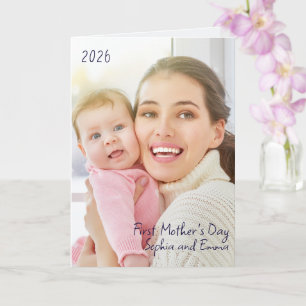First Mother's Day Photo and Year  Card