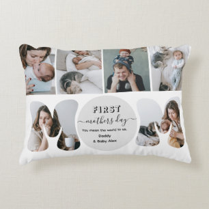 First mother's Day Photo Collage Plaque Accent Pillow