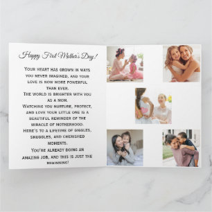 First Mother's Day Photo Collage Sweet Words Card