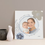 First Mothers Day Photo Modern Pop Art Flower Faux Canvas Print<br><div class="desc">Personalize for any one and any occasion with one of your favourite photos and your choice of wording - perfect for a first mother's day, birthday etc. This modern design features abstract pop art flowers in marimekko / orla kiely style, paint splatters and casual handwritten script style typography. It has...</div>