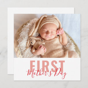 First Mother's Day Script Photo Holiday Card