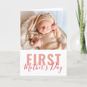 First Mother's Day Script Photo Holiday Card