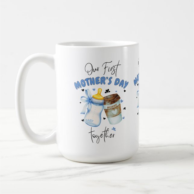First Mothers Day Shirt 2025 /Blue Classic Wight  Coffee Mug (Left)