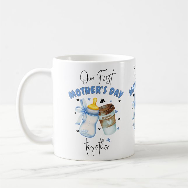 First Mothers Day Shirt 2025 /Blue Classic Wight  Coffee Mug (Left)