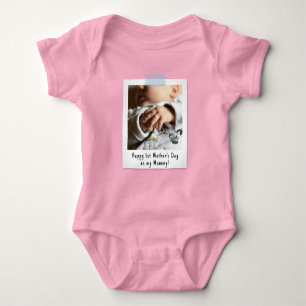 First Mother's Day Snapshot Style Photo Baby Bodysuit