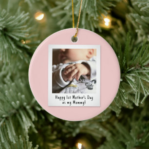 First Mother's Day Snapshot Style Photo Keepsake Ceramic Ornament