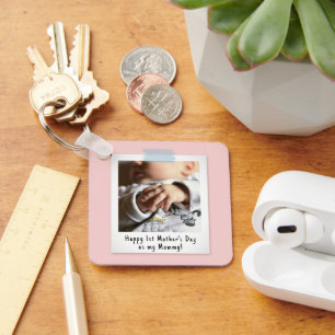 First Mother's Day Snapshot Style Photo Keepsake Keychain