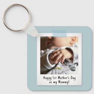First Mother's Day Snapshot Style Photo Keepsake Keychain