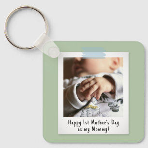 First Mother's Day Snapshot Style Photo Keepsake Keychain