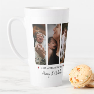 First Mother's Day Three Photo Collage Latte Mug