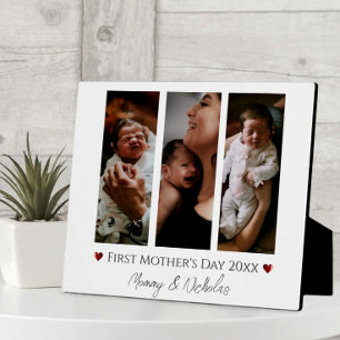First Mother's Day Three Photo Collage  Plaque
