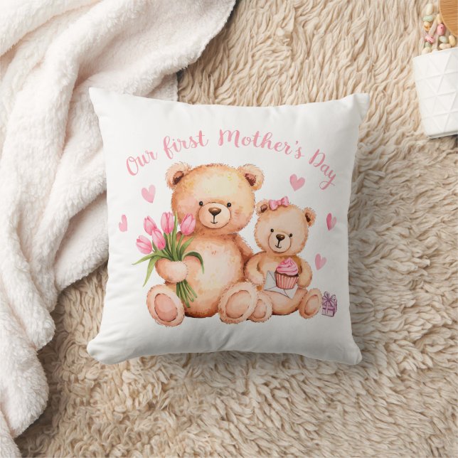 First Mothers Day Throw Pillow (Blanket)