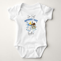 First Mothers Day Together / Blue Matching outfit Baby Bodysuit