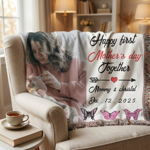 First Mother's Day Together Photo personalized Throw Blanket