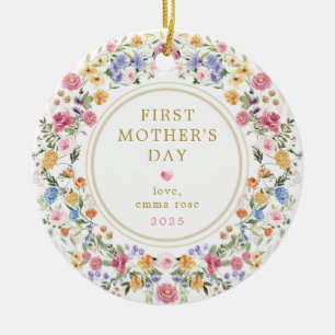 First Mother's Day   Wildflower Garden Ceramic Ornament