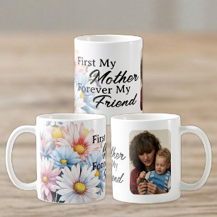 First my mother 1 photo gerbera flowers white  coffee mug