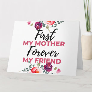 First My Mother Forever My Friend black Card