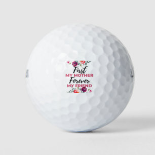 First My Mother Forever My Friend black Golf Balls