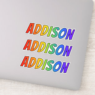 First Name "ADDISON" w/ Fun Rainbow Colouring