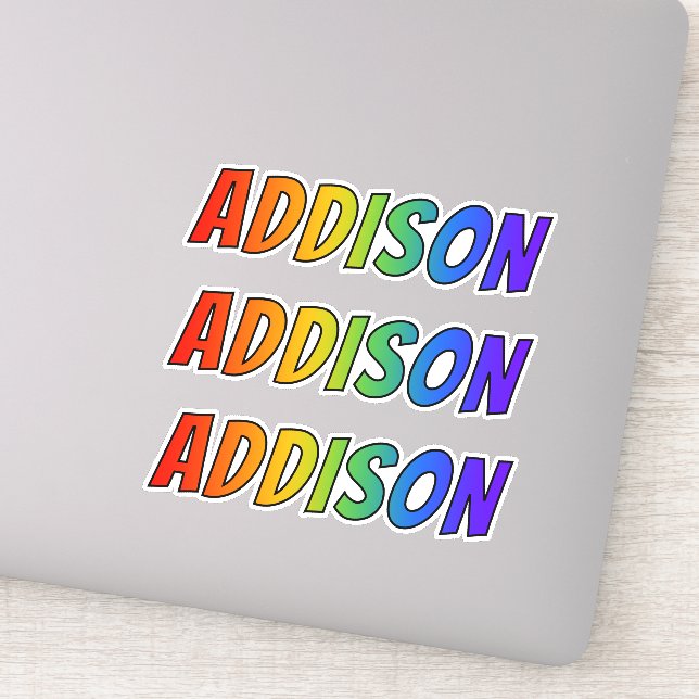 First Name "ADDISON" w/ Fun Rainbow Colouring (Detail)