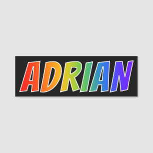 First Name "ADRIAN": Fun Rainbow Colouring Tag