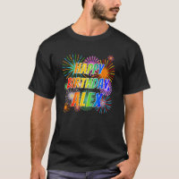 First Name "ALEX", Fun "HAPPY BIRTHDAY"