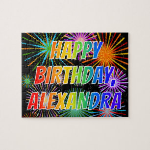 First Name "ALEXANDRA", Fun "HAPPY BIRTHDAY" Jigsaw Puzzle