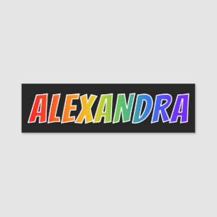 First Name "ALEXANDRA": Fun Rainbow Colouring Tag