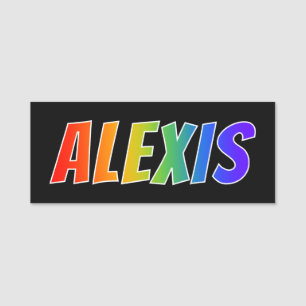 First Name "ALEXIS": Fun Rainbow Colouring Tag