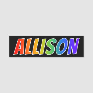 First Name "ALLISON": Fun Rainbow Colouring Name Tag
