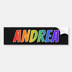 First Name "ANDREA": Fun Rainbow Colouring Bumper Sticker