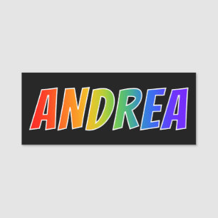 First Name "ANDREA": Fun Rainbow Colouring Name Tag