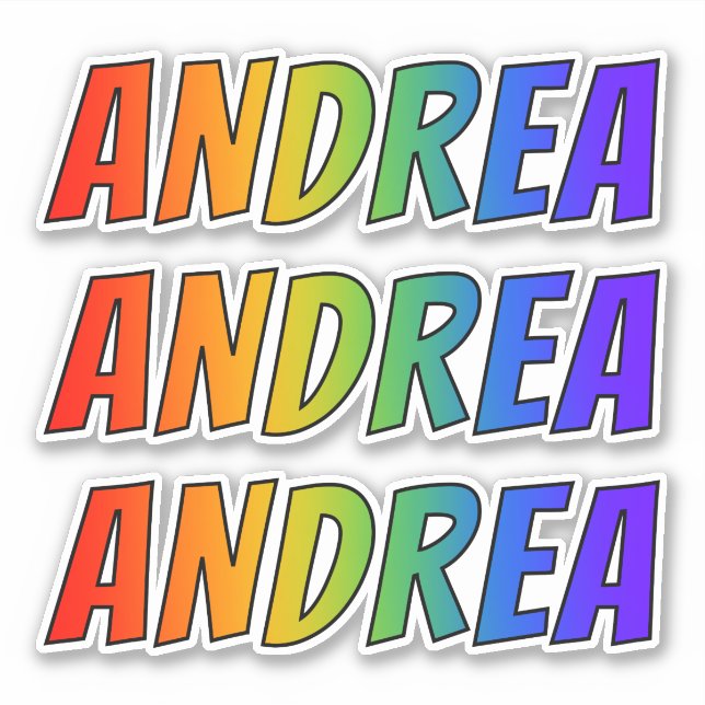 First Name "ANDREA" w/ Fun Rainbow Colouring (Front)