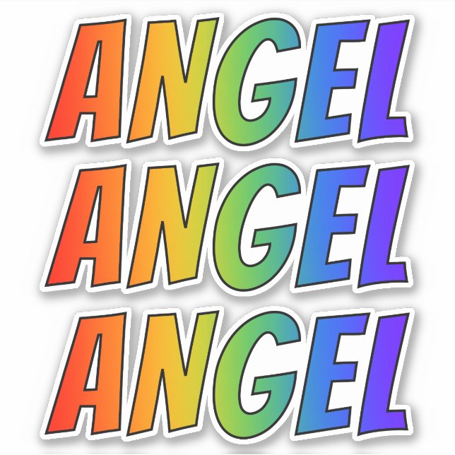 First Name "ANGEL" w/ Fun Rainbow Colouring (Front)