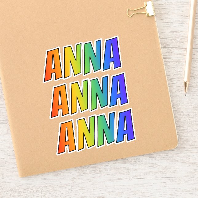 First Name "ANNA" w/ Fun Rainbow Colouring (Notebook)