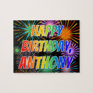First Name "ANTHONY", Fun "HAPPY BIRTHDAY" Jigsaw Puzzle