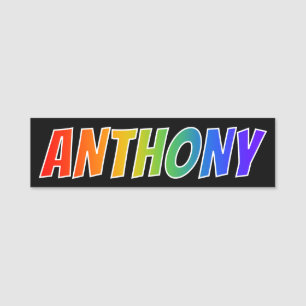 First Name "ANTHONY": Fun Rainbow Colouring Name Tag