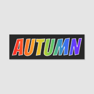 First Name "AUTUMN": Fun Rainbow Colouring Name Tag