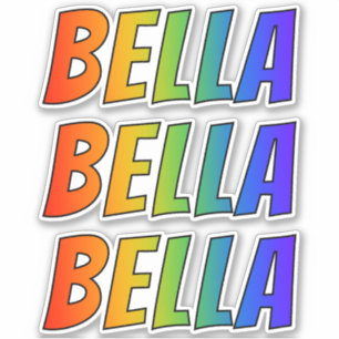 First Name "BELLA" w/ Fun Rainbow Colouring