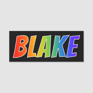 First Name "BLAKE": Fun Rainbow Colouring Name Tag