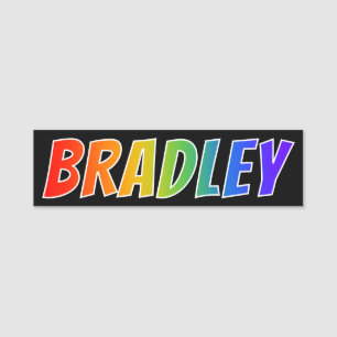 First Name "BRADLEY": Fun Rainbow Colouring Tag
