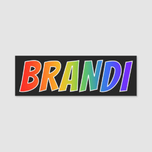 First Name "BRANDI": Fun Rainbow Colouring Name Tag