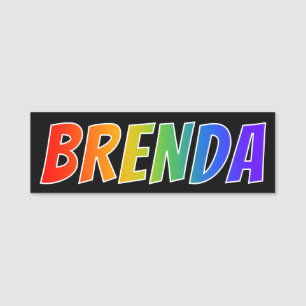 First Name "BRENDA": Fun Rainbow Colouring Name Tag