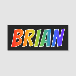 First Name "BRIAN": Fun Rainbow Colouring Tag