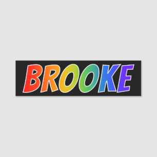First Name "BROOKE": Fun Rainbow Colouring Tag