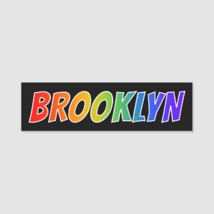 First Name "BROOKLYN": Fun Rainbow Colouring Name Tag